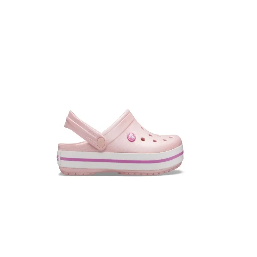 Crocs Unisex Crocband Clog Shoes, Pearl Pink/Wild Orchid Size M10/W12 - Picture 4 of 5